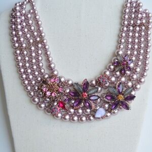 Betsey Johnson Fall Follies Pearls Statement Necklace